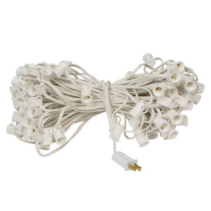 Vickerman VC7SPT1-12W100 - 100 ft White C7 Socket Stringer with 100 Sockets - SPT1 