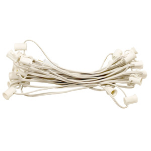 Vickerman VC7SPT1-M12W25 - 25 ft White C7 Socket Stringer with 25 Sockets - SPT1