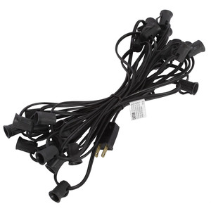 Vickerman VC9SPT1-12K25 - 25 ft Black C9 Socket Stringer with 25 Sockets - SPT1 