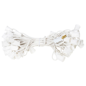 Vickerman VC9SPT1-12W50 - 50 ft White C9 Socket Stringer with 50 Sockets - SPT1