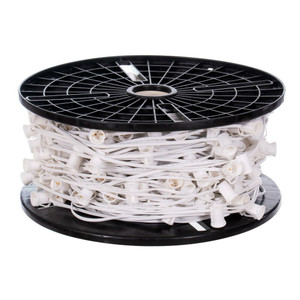 Vickerman VC9SPT1-12W500 - 500 ft White C9 Socket Stringer with 500 Sockets - SPT1