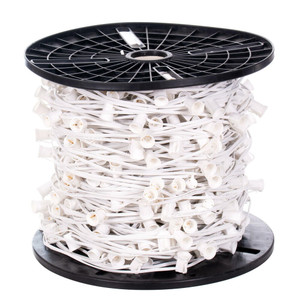 Vickerman VC9SPT2-12W1000 - 1000 ft White C9 Socket Stringer with 1000 Sockets - SPT2