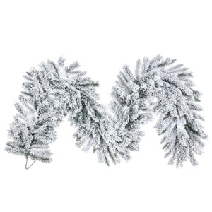 Vickerman A895217 - 9 ft White Flocked Utica Fir Christmas Garland - Unlit