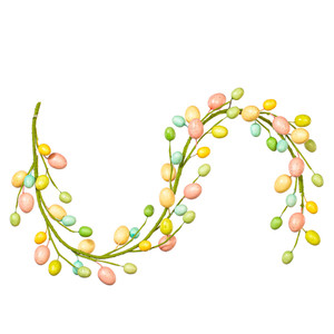 Vickerman FPQA230352 - 4.33 ft Pink/Blue/Green/Yellow Easter Egg Christmas Garland - Unlit