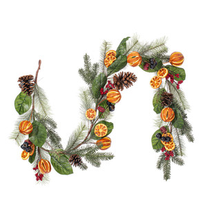 Vickerman FQ233572 - 6 ft Green Mixed Pine Christmas Garland - Unlit