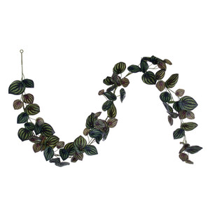 Vickerman FTL250772UV - 6 ft Green Peperomia Piccolo Christmas Garland - Unlit