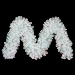 Vickerman G235714 - 9 ft White Iridescent Christmas Garland - Unlit 