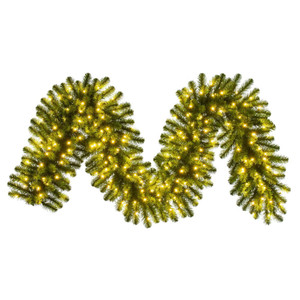 Vickerman G237018LED - 9 ft Green Deluxe Sequoia Pine Christmas Garland - Warm White LED