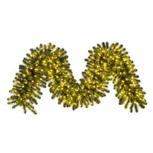 Vickerman G237021LED - 9 ft Green Deluxe Sequoia Pine Christmas Garland - Warm White LED