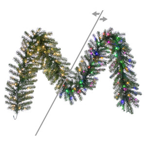 Vickerman G254416LEDCC - 9 ft Green Vermont Spruce Christmas Garland - Color Changing LED