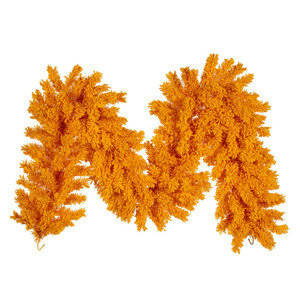 Vickerman K237214 - 9 ft Yellow Flocked Christmas Garland - Unlit