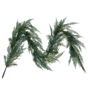 Vickerman LF240372 - 6 ft Green Mixed Long Cedar Pine Christmas Garland - Unlit