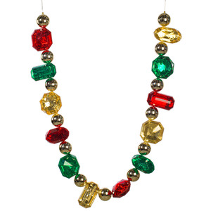 Vickerman MT233497 - 6 ft Red/Green/Champagne Jewel Christmas Garland - Unlit
