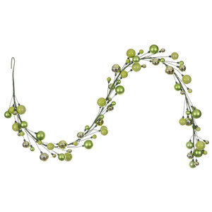 Vickerman N250154 - 6 ft Celadon Matte Shiny Pearl Ball Christmas Garland - Unlit