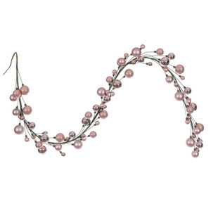 Vickerman N250158 - 6 ft Rose Gold Mt Shn Pearl Ball Christmas Garland - Unlit