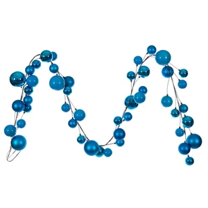 Vickerman N250312 - 10 ft Turquoise Mt Shn Pearl Ball Garld Christmas Garland - Unlit