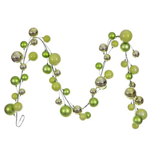 Vickerman N250354 - 10 ft Celadon Matte Shn Pearl Ball Christmas Garland - Unlit
