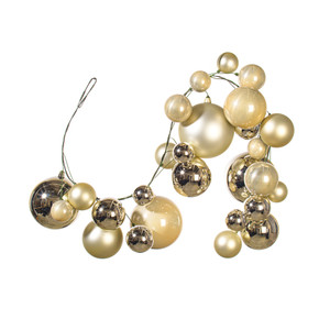 Vickerman N250743 - 6 ft Oat Matte Shiny Pearl Ball Christmas Garland - Unlit