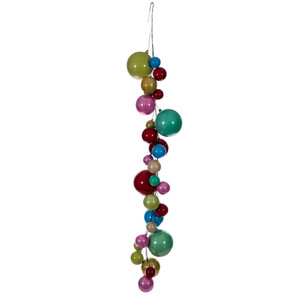 Vickerman N250794 - 6 ft Multicolor Pearl Ball Branch Gar Christmas Garland - Unlit