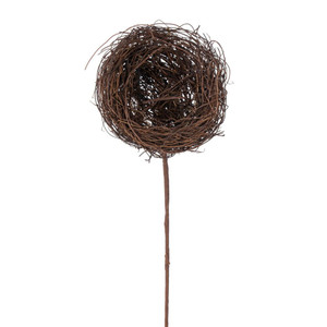 Vickerman FPQ243710 - 10 in. Brown Bird's Nest Stem Artificial Spray - 3 Pack 
