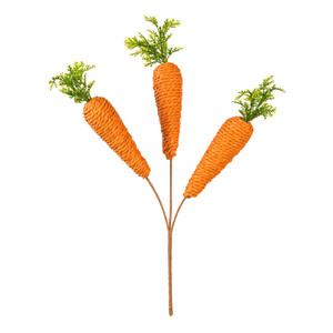 Vickerman FPQA230116 - 16 in. Orange Jute Carrot Artificial Spray - 2 Pack