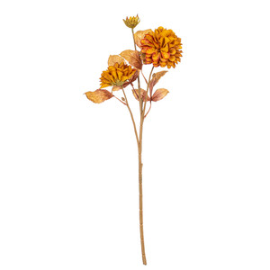 Vickerman FR235038 - 26 in. Yellow/Brown Chrysanthemum Artificial Spray - 3 Pack