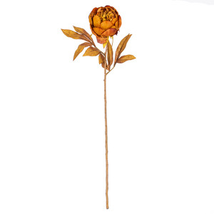 Vickerman FR235814 - 21 in. Yellow/Brown Peony Stem Artificial Spray - 6 Pack