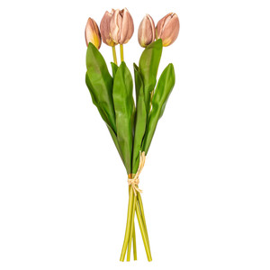 Vickerman FXT238715 - 16 in. Cream/Purple Tulip Bundle Artificial Spray - 2 Pack 