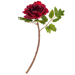 Vickerman FXT240165 - 16.5 in. Burgundy Real Touch Peony Artificial Spray - 3 Pack 