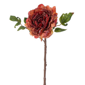 Vickerman FXT240188 - 16.5 in. Orange/Red Real Touch Peony Artificial Spray - 3 Pack
