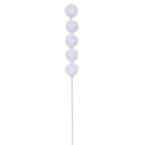 Vickerman MC254411 - 15 in. White Icy Sugar Ball Pick Artificial Spray - 6 Pack