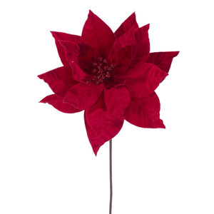 Vickerman RG232703 - 21.5 in. Red Poinsettia Flower Artificial Spray - 6 Pack
