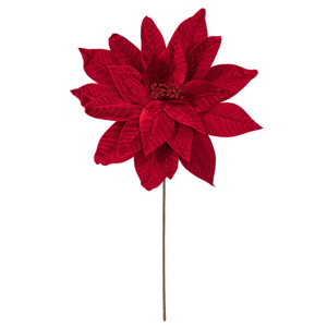 Vickerman RG233103 - 21.5 in. Red Poinsettia Flower Artificial Spray - 2 Pack