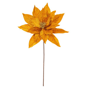 Vickerman RG233108 - 21.5 in. Gold Poinsettia Flower Artificial Spray - 2 Pack