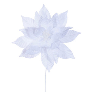 Vickerman RG233111 - 21.5 in. White Poinsettia Flower Artificial Spray - 2 Pack