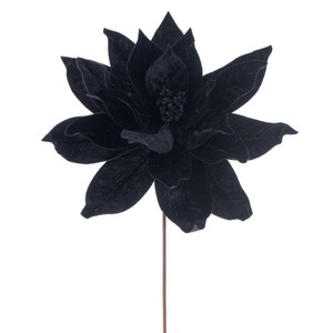 Vickerman RG233117 - 21.5 in. Black Poinsettia Flower Artificial Spray - 2 Pack