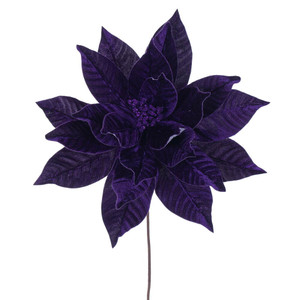 Vickerman RG233126 - 21.5 in. Plum Poinsettia Flower Artificial Spray - 2 Pack