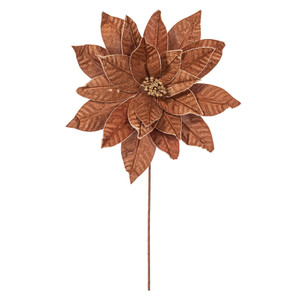 Vickerman RG233176 - 21.5 in. Mocha Poinsettia Flower Artificial Spray - 2 Pack 