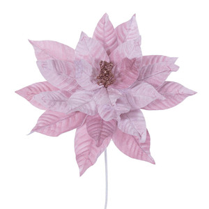 Vickerman RG233179 - 21.5 in. Pink Poinsettia Flower Artificial Spray - 2 Pack