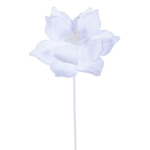 Vickerman RG235911 - 21.5 in. White Poinsettia Flower Artificial Spray - 6 Pack 