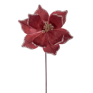Vickerman RG235958 - 21.5 in. Rose Gold Poinsettia Flower Artificial Spray - 6 Pack