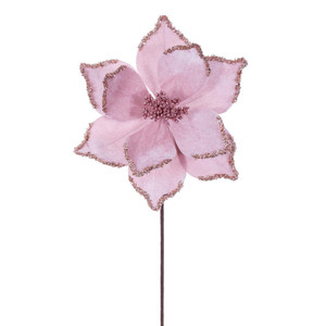 Vickerman RG235979 - 21.5 in. Pink Poinsettia Flower Artificial Spray - 6 Pack 