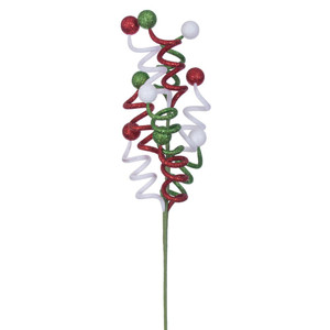 Vickerman RG236384 - 24 in. Red/White/Green Curly Artificial Spray - 3 Pack