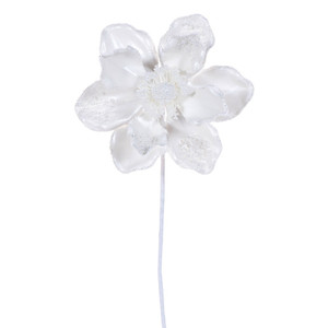 Vickerman RG252611 - 17 in. White Magnolia Pearl Flower Artificial Spray - 2 Pack 