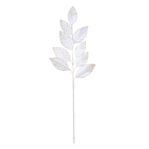 Vickerman RG253311 - 32 in. White Velvet Pearl Leaf Artificial Spray - 2 Pack 