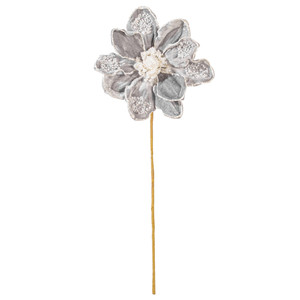 Vickerman RG253607 - 17 in. Silver Pearl Magnolia Flower Artificial Spray - 2 Pack 