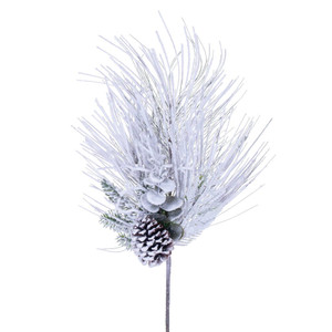 Vickerman RK235824 - 24 in. White Flocked Green Long-Needle Artificial Spray - 2 Pack 