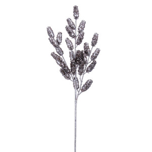 Vickerman RK238407 - 26 in. Silver Pinecone Artificial Spray - 2 Pack