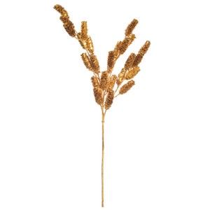 Vickerman RK238408 - 26 in. Gold Pinecone Artificial Spray - 2 Pack