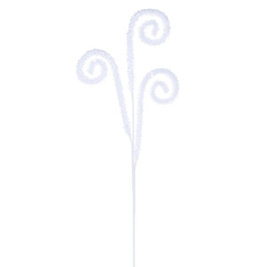 Vickerman RPQ251911 - 29 in. White Sequin Swirl Artificial Spray - 3 Pack 